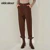 oldcolour秋冬毛呢哈伦裤女高腰显瘦萝卜裤小脚裤休闲复古长裤子 商品缩略图0