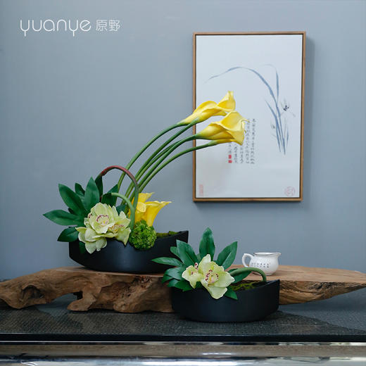 新中式田园风高档仿真花假花样板房酒店前台客厅玄关装饰花摆设件 商品图2