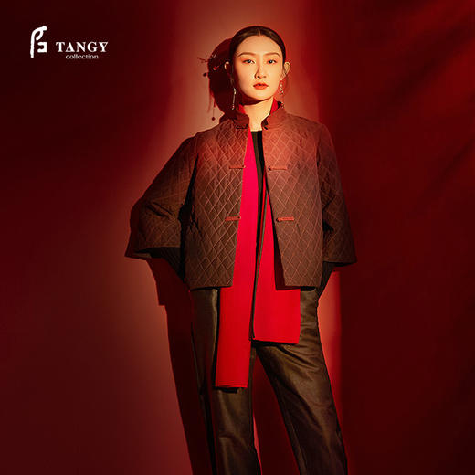 TANGY Collection/天意精品冬季新品莨绸吊染锏棉上衣外套 商品图1