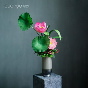 新中式高档仿真花假花样板房间酒店前台边几客厅玄关装饰花摆设件