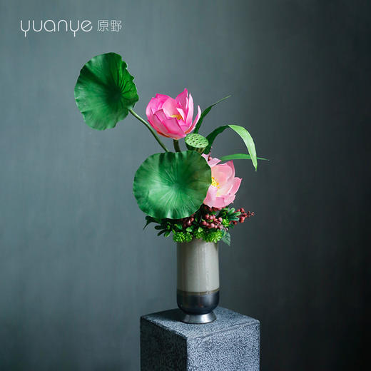 新中式高档仿真花假花样板房间酒店前台边几客厅玄关装饰花摆设件 商品图0