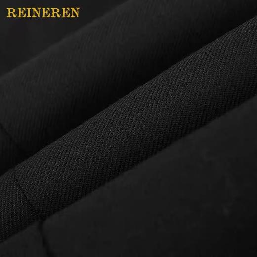 混纺拉链收腰黑西装 商品图4