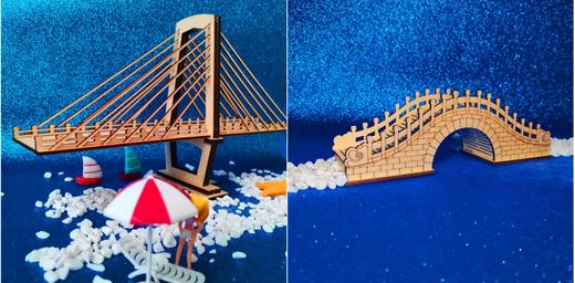 diy桥梁模型小桥拼装中小学生幼儿园手工作业制作模型桥梁材料包 商品图1