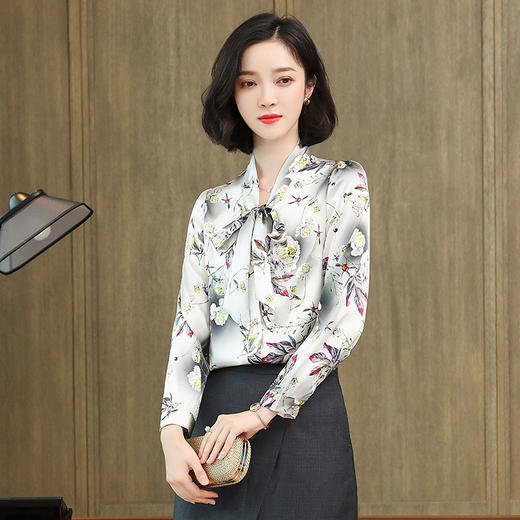上海旗袍厂ASE-3512时尚气质真丝衬衫 商品图2