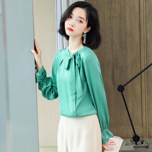 上海旗袍厂ASE-3390真丝新款衬衣洋气桑蚕丝上衣 商品图7