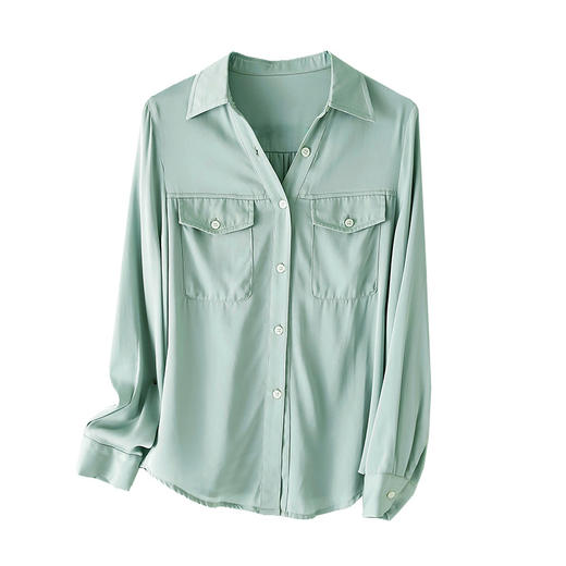 上海旗袍厂ASE-3380小方领气质百塔时尚真丝衬衫 商品图4