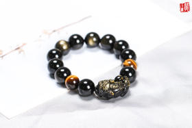 金曜石貔貅手串，搭配虎眼石