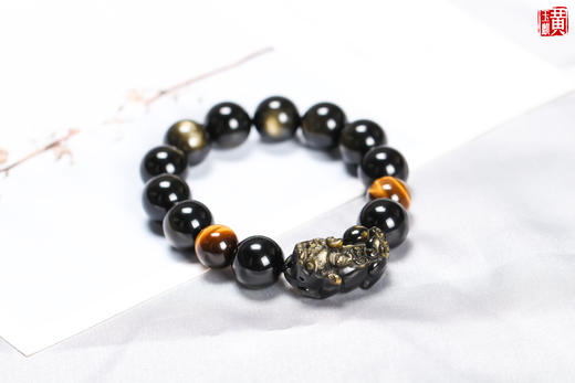 金曜石貔貅手串，搭配虎眼石 商品图0