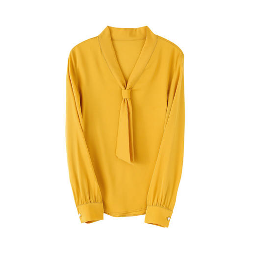 上海旗袍厂ASE-3373   V领时尚气质纯色气质真丝衬衫 商品图4