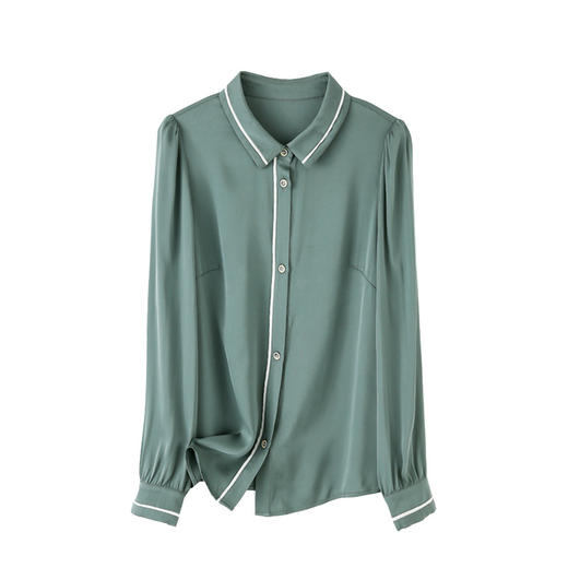 上海旗袍厂ASE-3376立领气质百搭单排扣真丝衬衫 商品图4