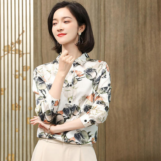 上海旗袍厂ASE-3511时尚气质真丝衬衫 商品图0