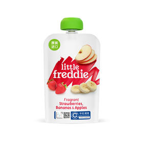 Little Freddie小皮 婴幼儿罐装辅助食品香蕉草莓苹果泥 100g*6袋