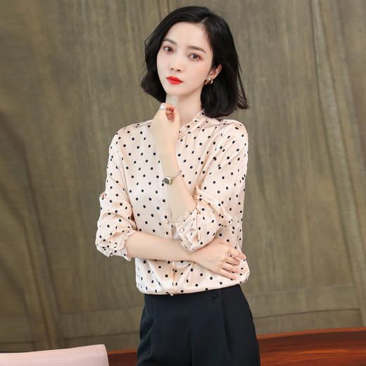 上海旗袍厂ASE-3399气质百塔时尚真丝衬衫 商品图2