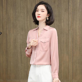 上海旗袍厂ASE-3380小方领气质百塔时尚真丝衬衫