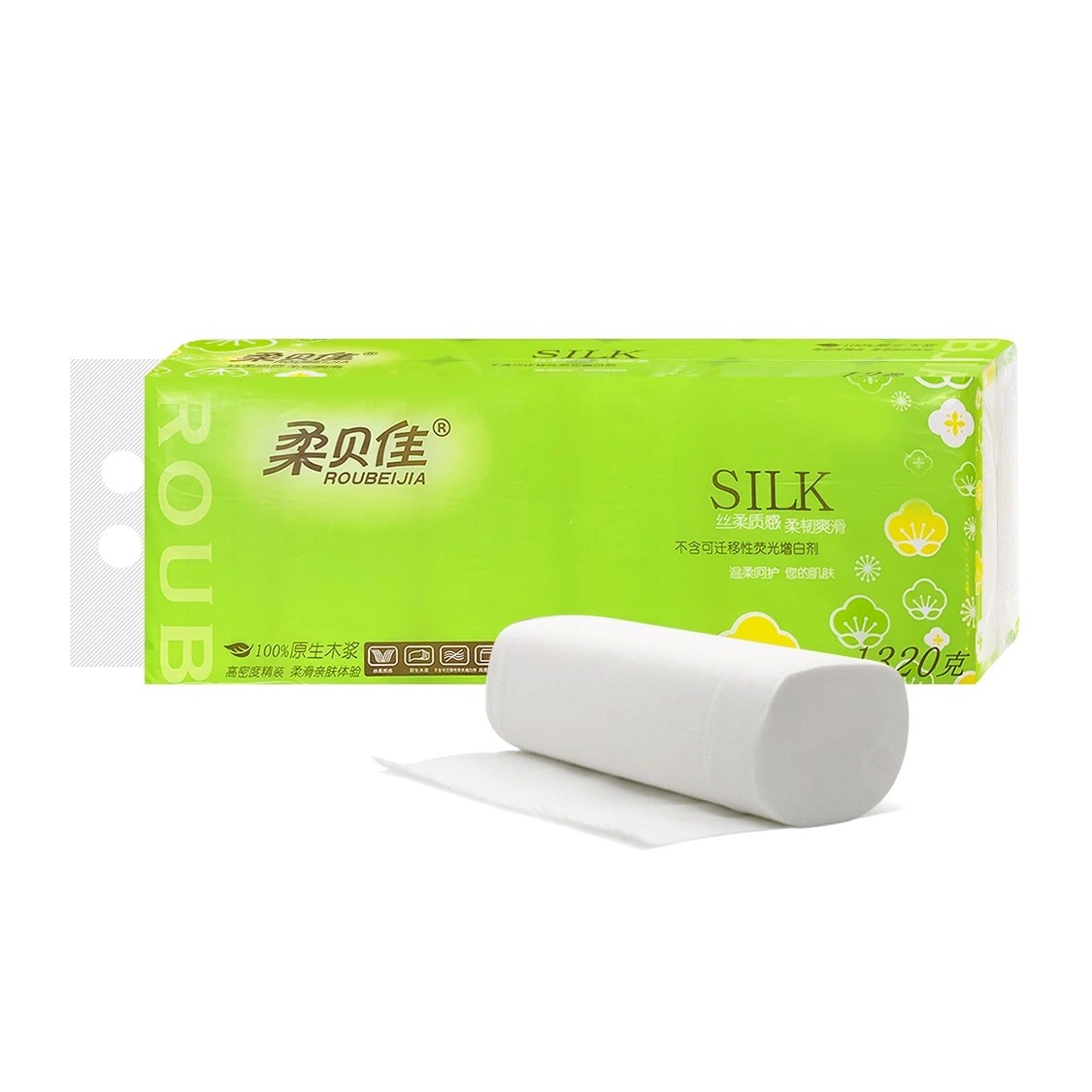 柔贝佳 丝柔质感实芯卷纸1320g（12卷）/1提
