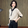 上海旗袍厂ASE-3387真丝衬衣女新款长袖上衣气质优雅飘带桑蚕丝衬衫 商品缩略图1