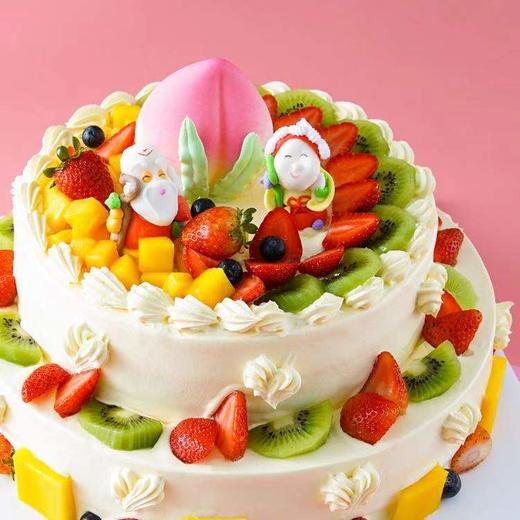 双星并辉蛋糕-6磅388元,贺寿蛋糕,多层生 日蛋糕（天津）可支持定制磅数 商品图1