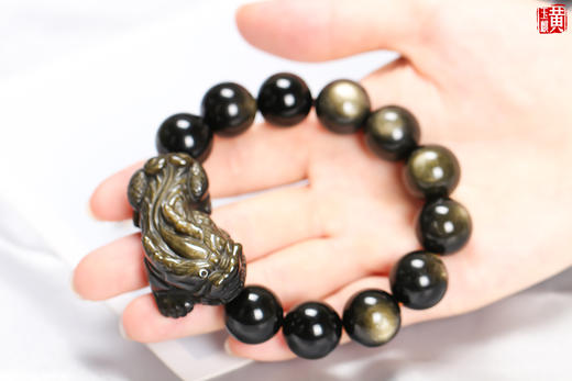 金曜石貔貅手串，珠径16mm 商品图3