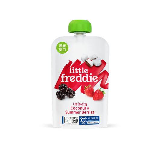 Little Freddie小皮 婴幼儿罐装辅助食品黑莓椰子草莓香蕉苹果泥 100g*6袋 商品图0