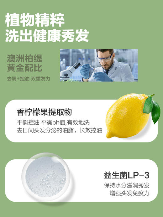 Pote柏缇柠檬控油洗发露氨基酸清爽蓬松去屑止痒持久留香洗发水 商品图3