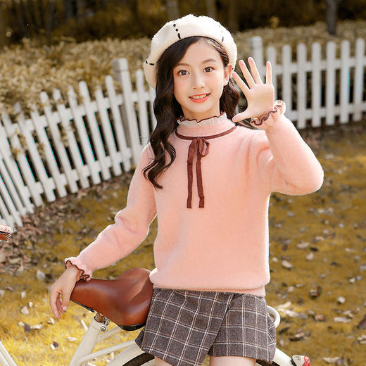 【女童水貂绒韩版宽松毛衣】不起球超软毛衣加厚毛衣2020秋冬新款外穿 商品图4