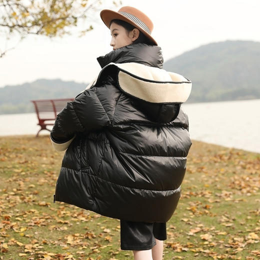 【品牌女童羽绒服白鸭绒】儿童冬装羽绒服短款加厚大童面包服轻薄免洗 商品图4