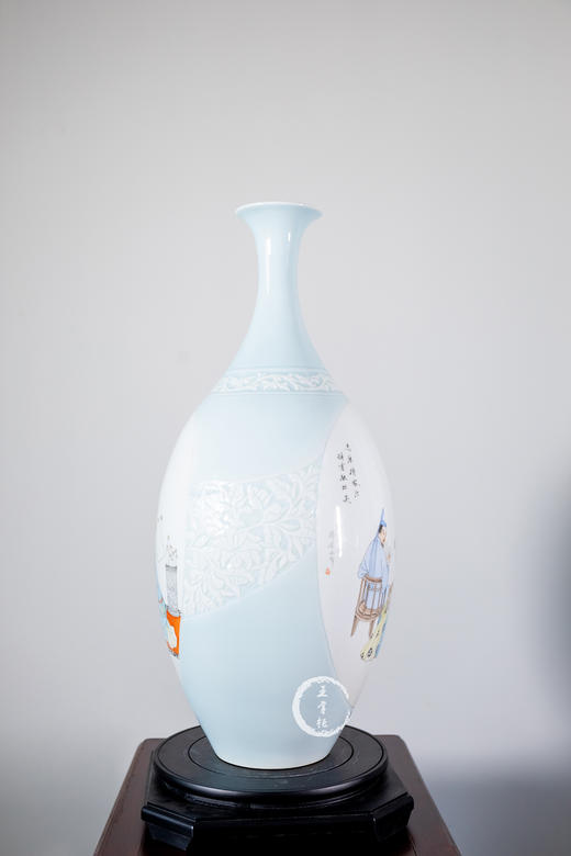 付建文：忠厚传家久，诗书继世长玉壶春瓶 商品图1