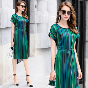 上海旗袍厂ASE-9966-1重磅真丝连衣裙