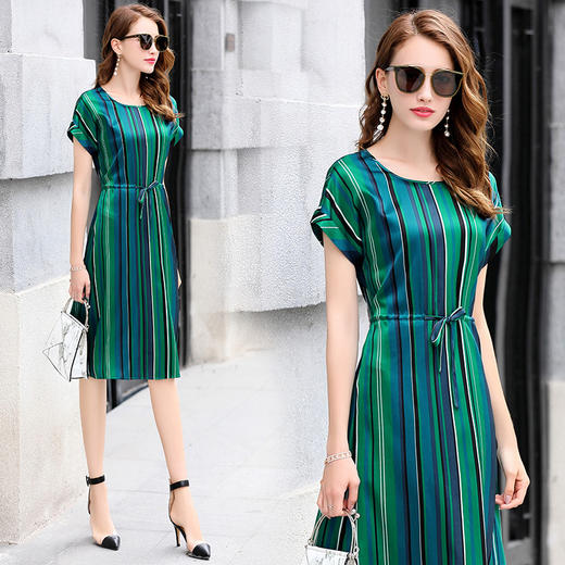 上海旗袍厂ASE-9966-1重磅真丝连衣裙 商品图0