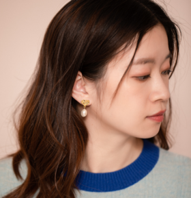 满满少女甜蜜感的爱心贝珠耳环！