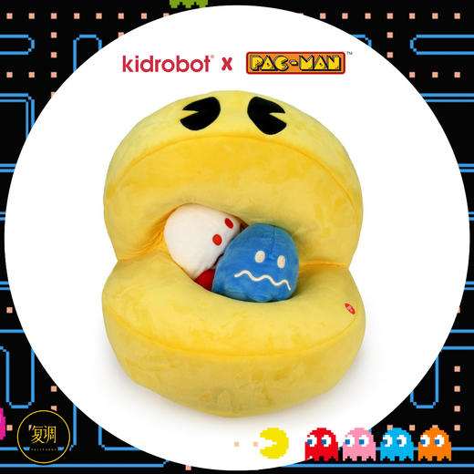 现货 Kidrobot 吃豆人 毛绒套装 Pac-Man 抱枕 摆件 潮玩 商品图1