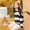 【韩版女童一体绒高领针织毛衣】加绒加厚条纹新款2020毛衣秋冬打底衫 商品缩略图0