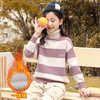【韩版女童一体绒高领针织毛衣】加绒加厚条纹新款2020毛衣秋冬打底衫 商品缩略图1