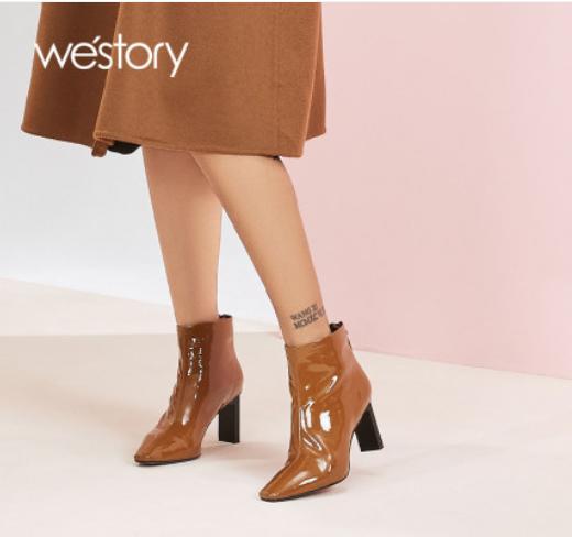 westory2020冬季新款真皮休闲短靴女W20DS80041 商品图0