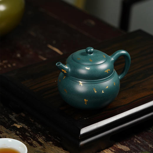 龙德堂陶艺 徐飞制《玉带葫芦》苏门答腊青 320cc (库存请咨询客服) 商品图1