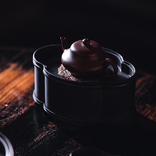 学古海棠壶承纯锡手工壶承葵花纹落水茶船分盖式建水 商品图0