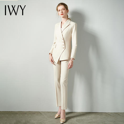 IWY/美容院高端白色西服西装套装女职业商务单排扣干练面试正装CP10407 商品图4