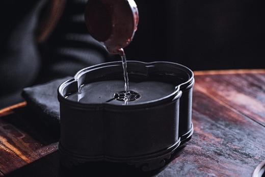 学古海棠壶承纯锡手工壶承葵花纹落水茶船分盖式建水 商品图2