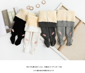 【秋冬新款宝宝打底裤】加绒加厚配饰婴儿连裤袜儿童裤子加厚保暖裤