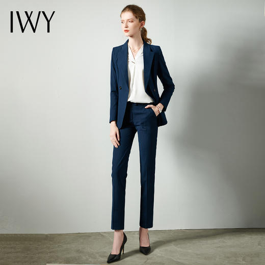 IWY/职业装藏青色西服西装套装女售楼部职场商务干练经理团队工作服装CP10345 商品图1