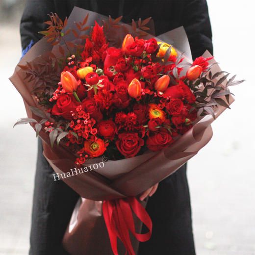 新喜丨红色系束花/瓶花/简装 商品图1