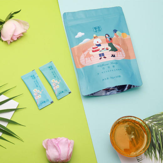 【蒙面小熊】蒙面小熊俄罗斯进口蜜源百花蜜天然15+袋装便携8g*20随身袋装 商品图2
