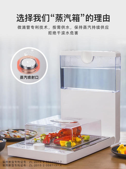 北欧欧慕折叠电蒸锅蒸箱蒸汽笼多功能家用料理机透明大小容量三层 商品图2