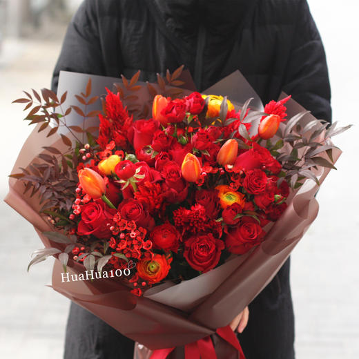 新喜丨红色系束花/瓶花/简装 商品图0