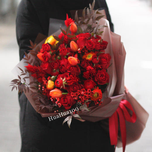 新喜丨红色系束花/瓶花/简装 商品图2