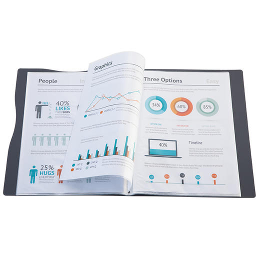 齐心原味资料册A4/30袋/A509收纳袋文件袋文件夹 商品图3