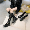 韩版个性潮靴女 秋冬2020新款百搭马丁靴女瘦瘦靴 41-43大码 商品缩略图1