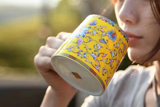 御瓷珐琅彩办公杯 含保温垫 人走不怕茶凉 礼盒装 商品图9