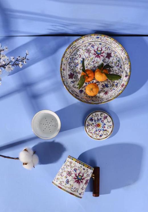 御瓷珐琅彩办公杯 含保温垫 人走不怕茶凉 礼盒装 商品图6