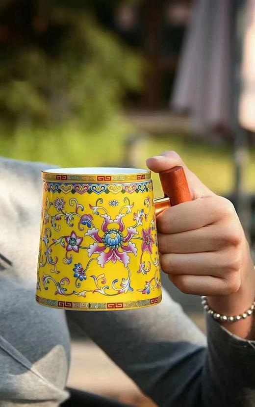 御瓷珐琅彩办公杯 含保温垫 人走不怕茶凉 礼盒装 商品图11